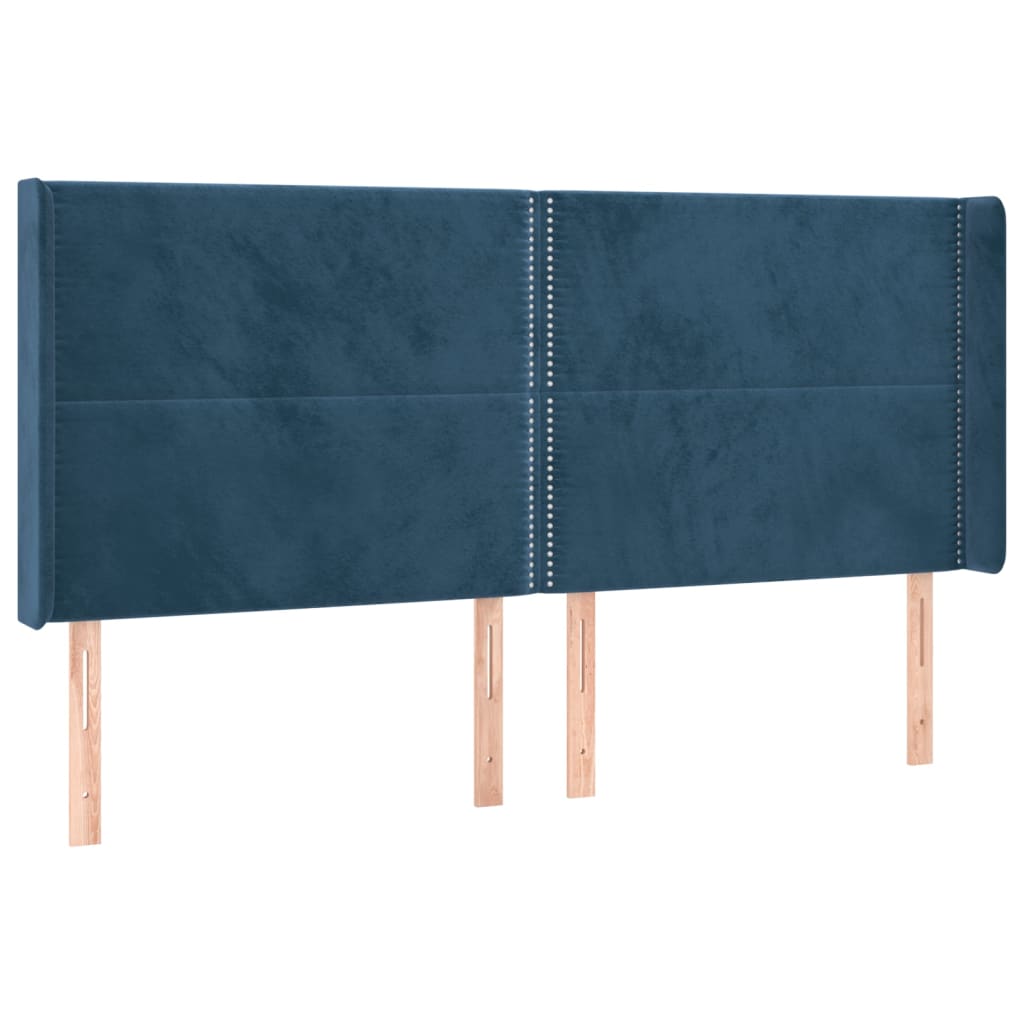 Hoofdbord Met Randen Fluweel 203 x 16 x 118/128 cm