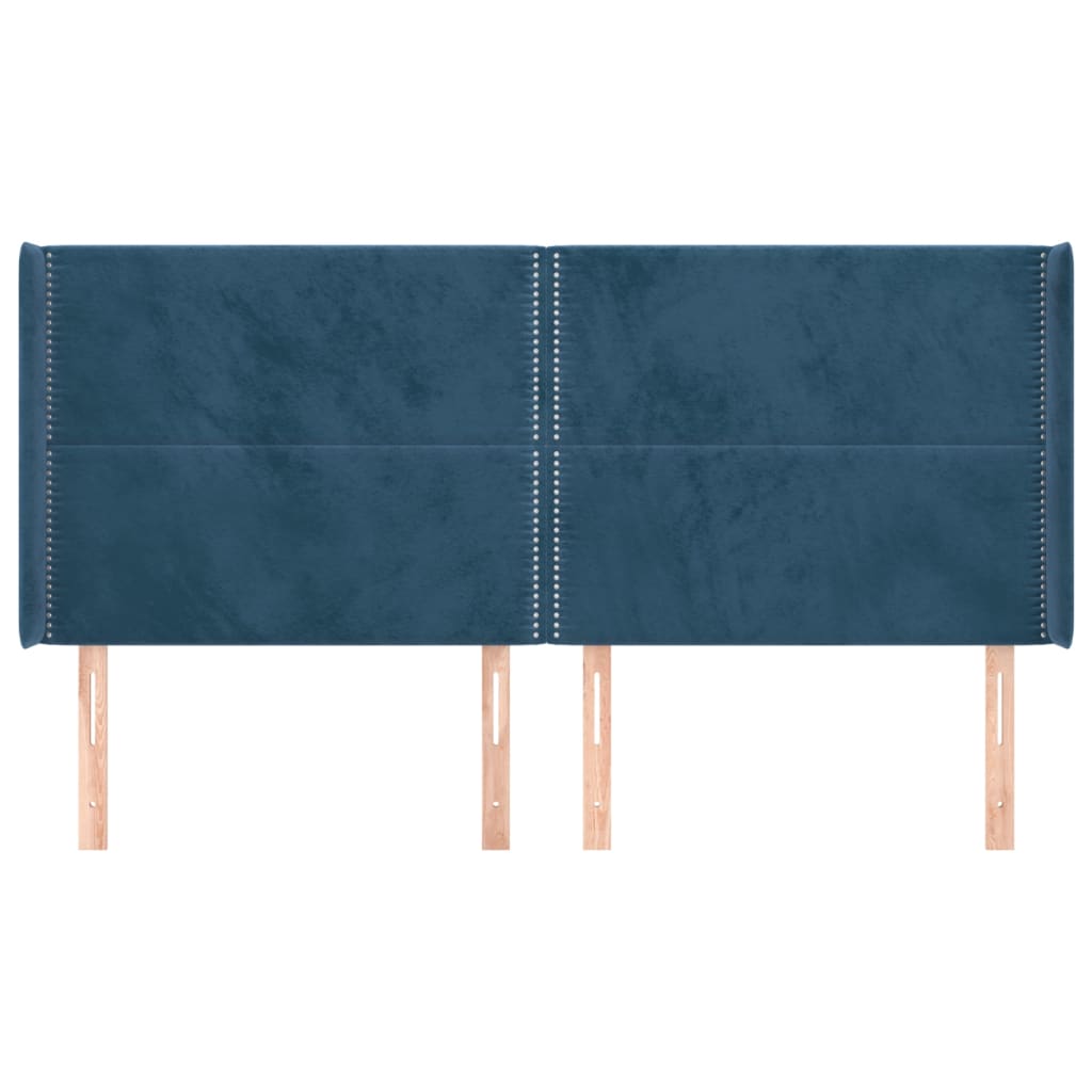 Hoofdbord Met Randen Fluweel 203 x 16 x 118/128 cm