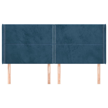 Hoofdbord Met Randen Fluweel 203 x 16 x 118/128 cm