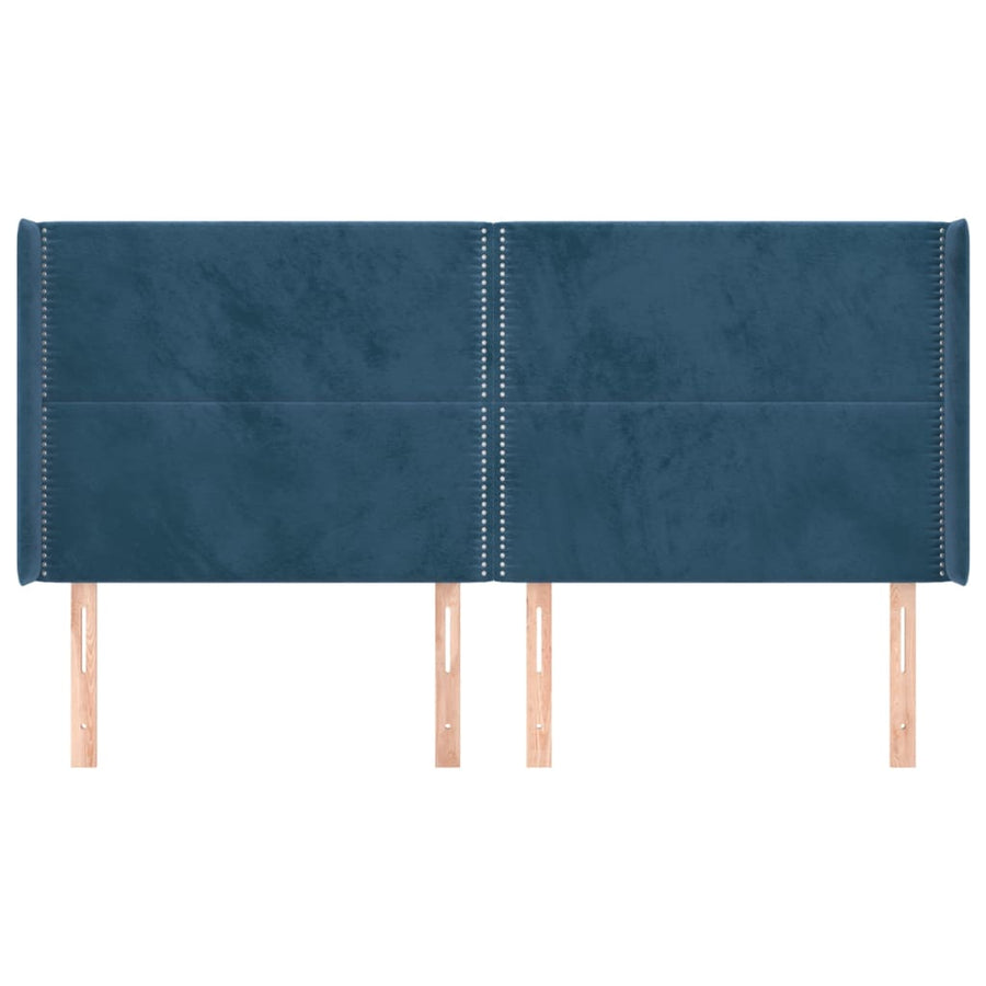 Hoofdbord Met Randen Fluweel 203 x 16 x 118/128 cm