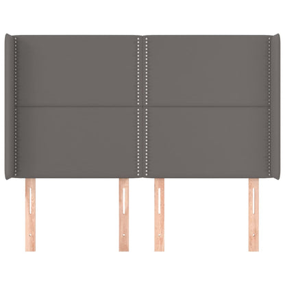 Hoofdbord met randen 147x16x118/128 cm kunstleer grijs 147 x 16 x 118/128 cm Grijs