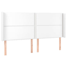Hoofdbord met randen 203x16x118/128 cm kunstleer wit 203 x 16 x 118/128 cm Wit
