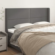 Hoofdbord 203x16x118/128 cm kunstleer grijs