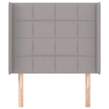 Hoofdbord met randen 83x16x118/128 cm stof lichtgrijs 83 x 16 x 118/128 cm Lichtgrijs