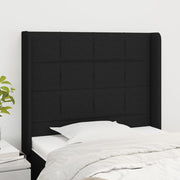 Hoofdbord stof zwart 83x16x118/128 cm