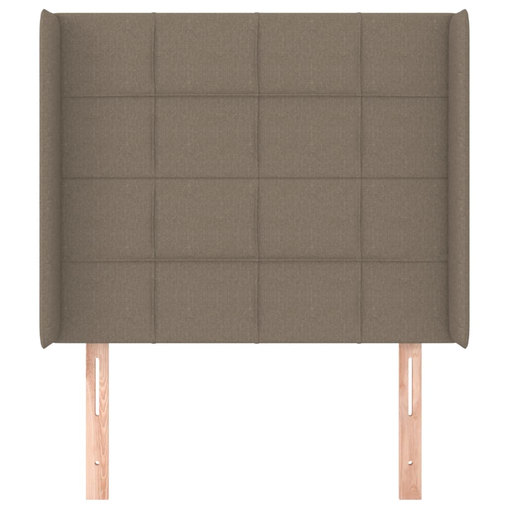 Hoofdbord met randen 83x16x118/128 cm stof taupe 83 x 16 x 118/128 cm Taupe