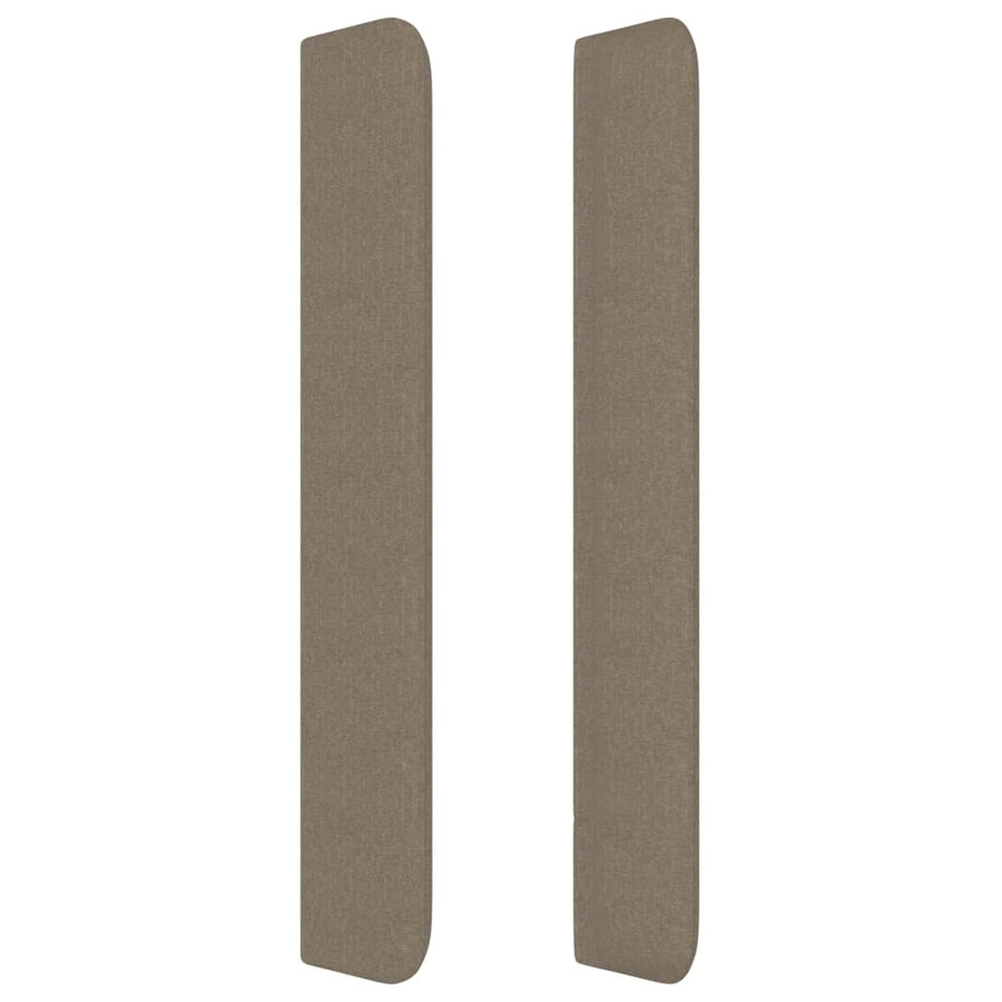 Hoofdbord met randen 83x16x118/128 cm stof taupe 83 x 16 x 118/128 cm Taupe