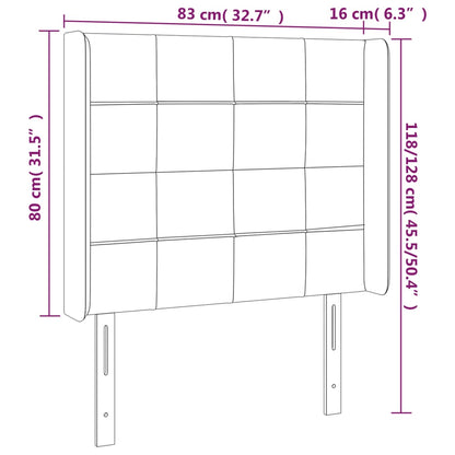 Hoofdbord met randen 83x16x118/128 cm stof taupe 83 x 16 x 118/128 cm Taupe