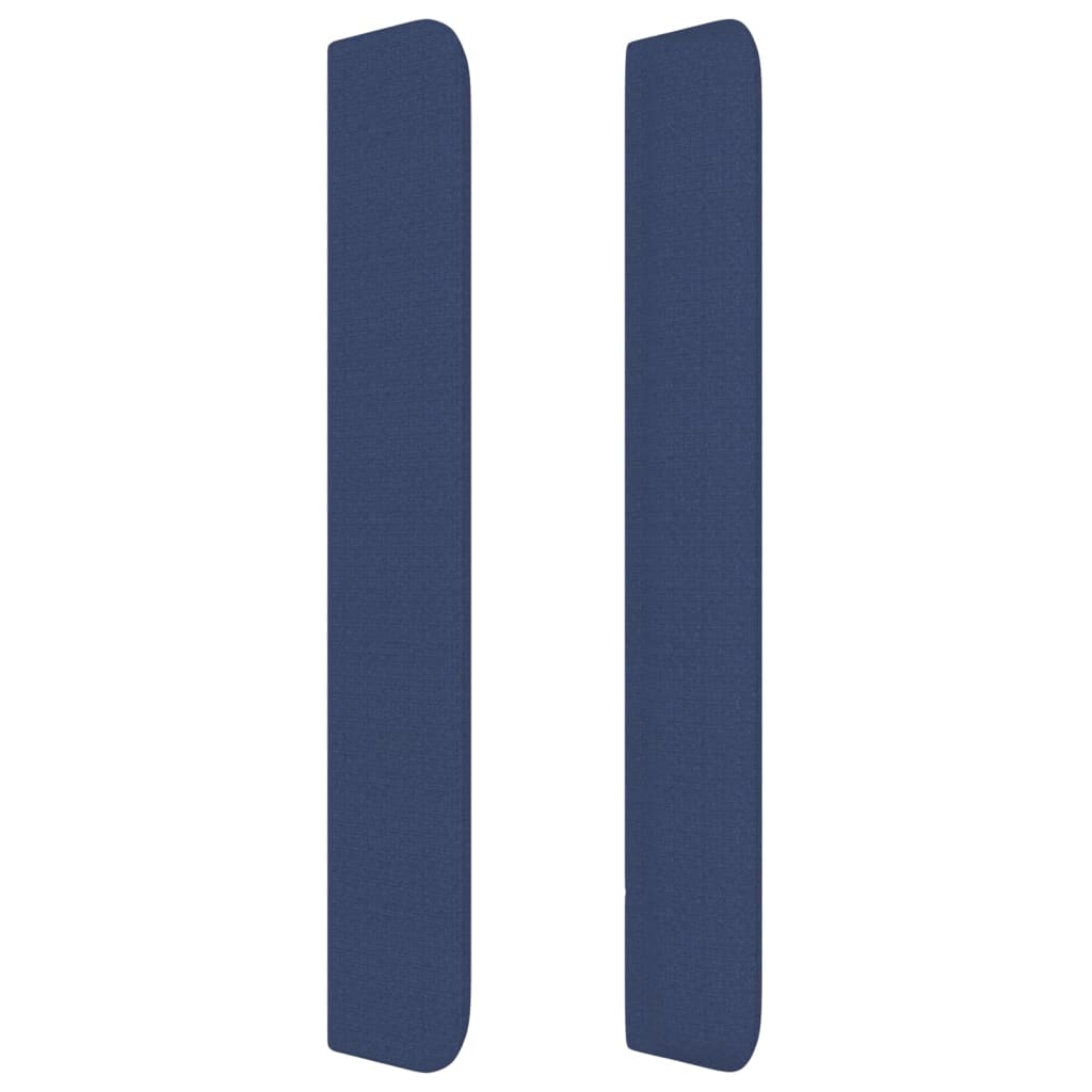 Hoofdbord met randen 83x16x118/128 cm stof blauw 83 x 16 x 118/128 cm Blauw