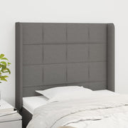 Hoofdbord 93x16x118/128 cm stof donkergrijs