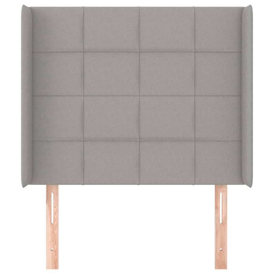 Hoofdbord met randen 103x16x118/128 cm stof lichtgrijs 103 x 16 x 118/128 cm Lichtgrijs