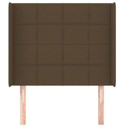 Hoofdbord Met Randen Stof 103 x 16 x 118/128 cm Donkerbruin