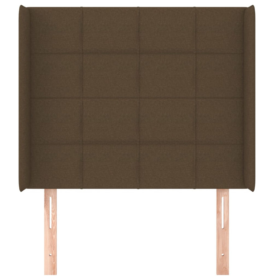 Hoofdbord Met Randen Stof 103 x 16 x 118/128 cm Donkerbruin