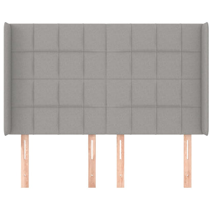 Hoofdbord met randen 147x16x118/128 cm stof lichtgrijs 147 x 16 x 118/128 cm Lichtgrijs