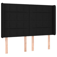 Hoofdbord Met Randen Stof 147 x 16 x 118/128 cm Zwart