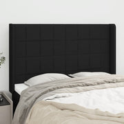 Hoofdbord 147x16x118/128 cm stof zwart