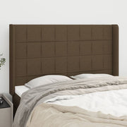 Hoofdbord 147x16x118/128 cm stof donkerbruin