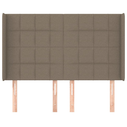 Hoofdbord Met Randen Stof 147 x 16 x 118/128 cm Taupe