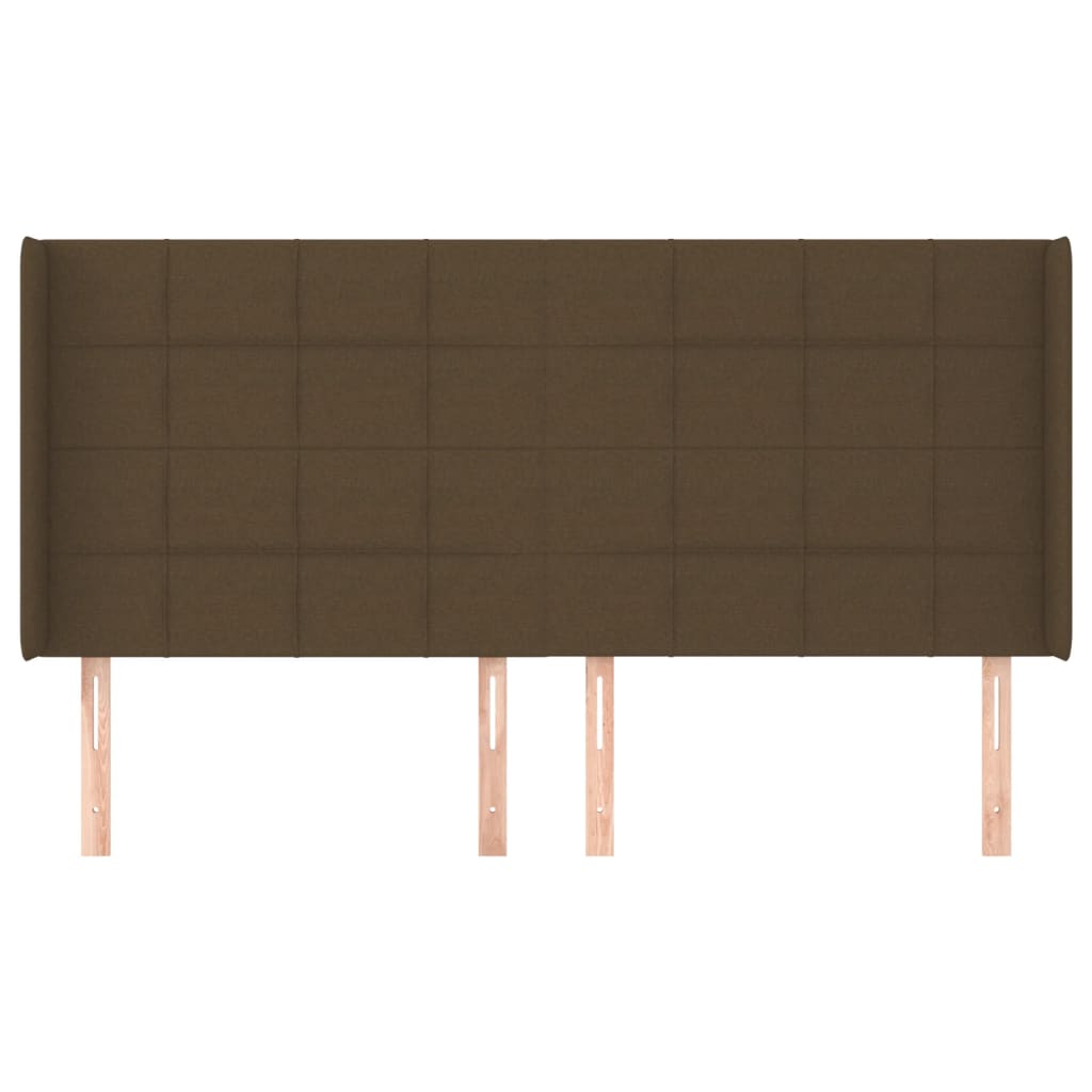 Hoofdbord met randen 163x16x118/128 cm stof donkerbruin 163 x 16 x 118/128 cm Donkerbruin