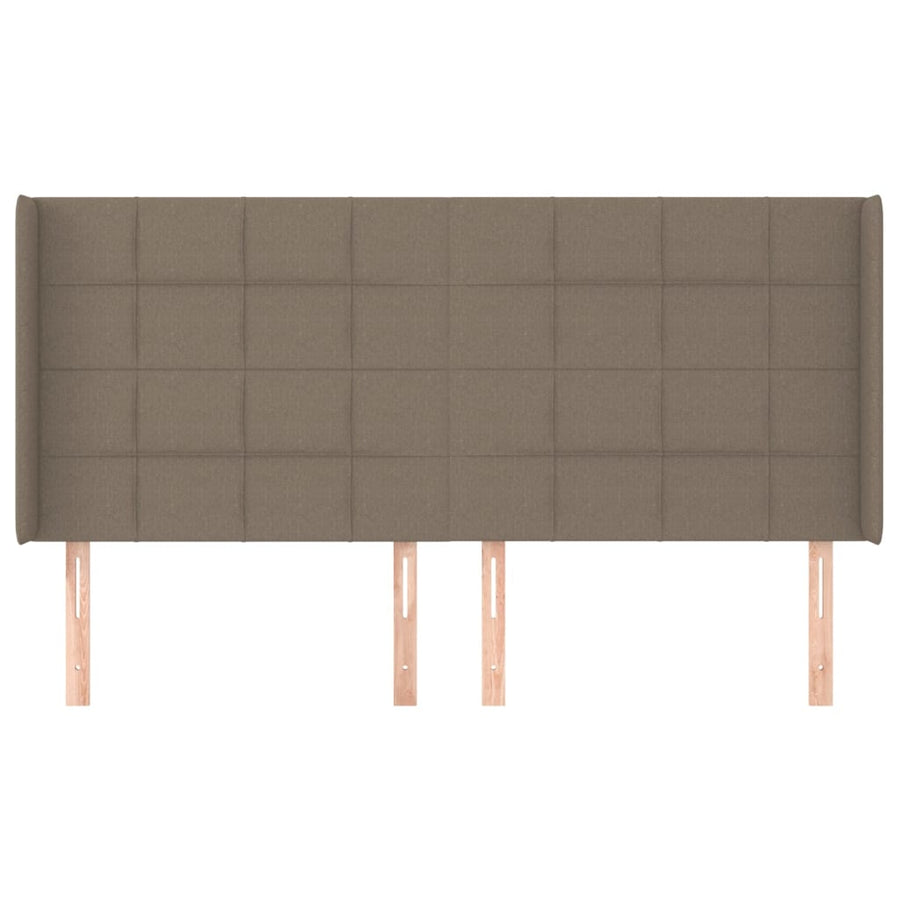 Hoofdbord met randen 163x16x118/128 cm stof taupe 163 x 16 x 118/128 cm Taupe