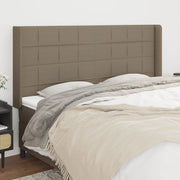 Hoofdbord stof taupe 163x16x118/128 cm
