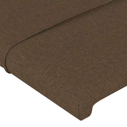 Hoofdbord Met Randen Stof 183 x 16 x 118/128 cm Donkerbruin