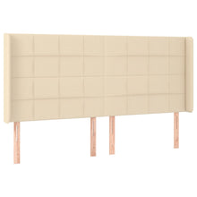 Hoofdbord Met Randen Stof Kleurig 183 x 16 x 118/128 cm Crème