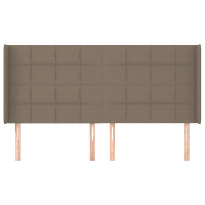 Hoofdbord Met Randen Stof 203 x 16 x 118/128 cm Taupe