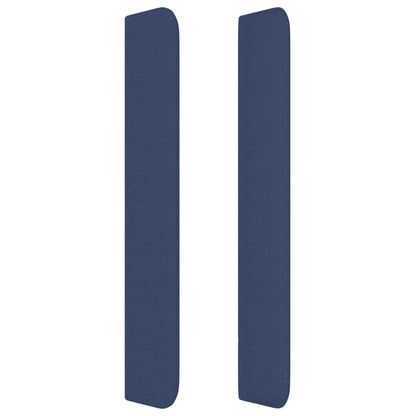 Hoofdbord Met Randen Stof 203 x 16 x 118/128 cm Blauw