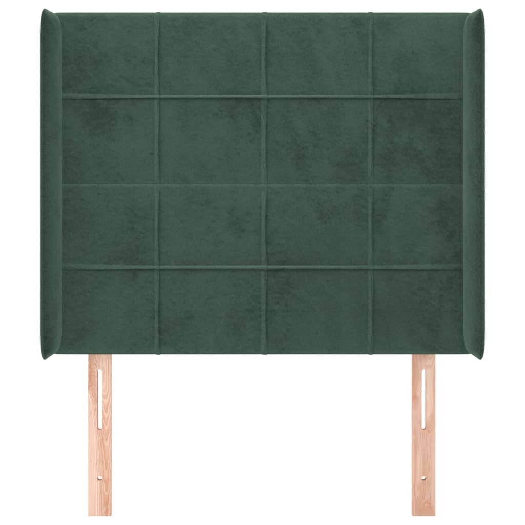 Hoofdbord Met Randen Fluweel Groen 83 x 16 x 118/128 cm