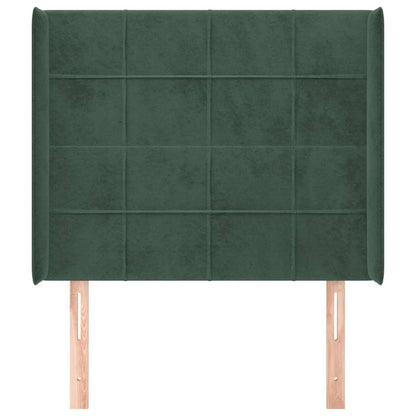Hoofdbord Met Randen Fluweel Groen 83 x 16 x 118/128 cm