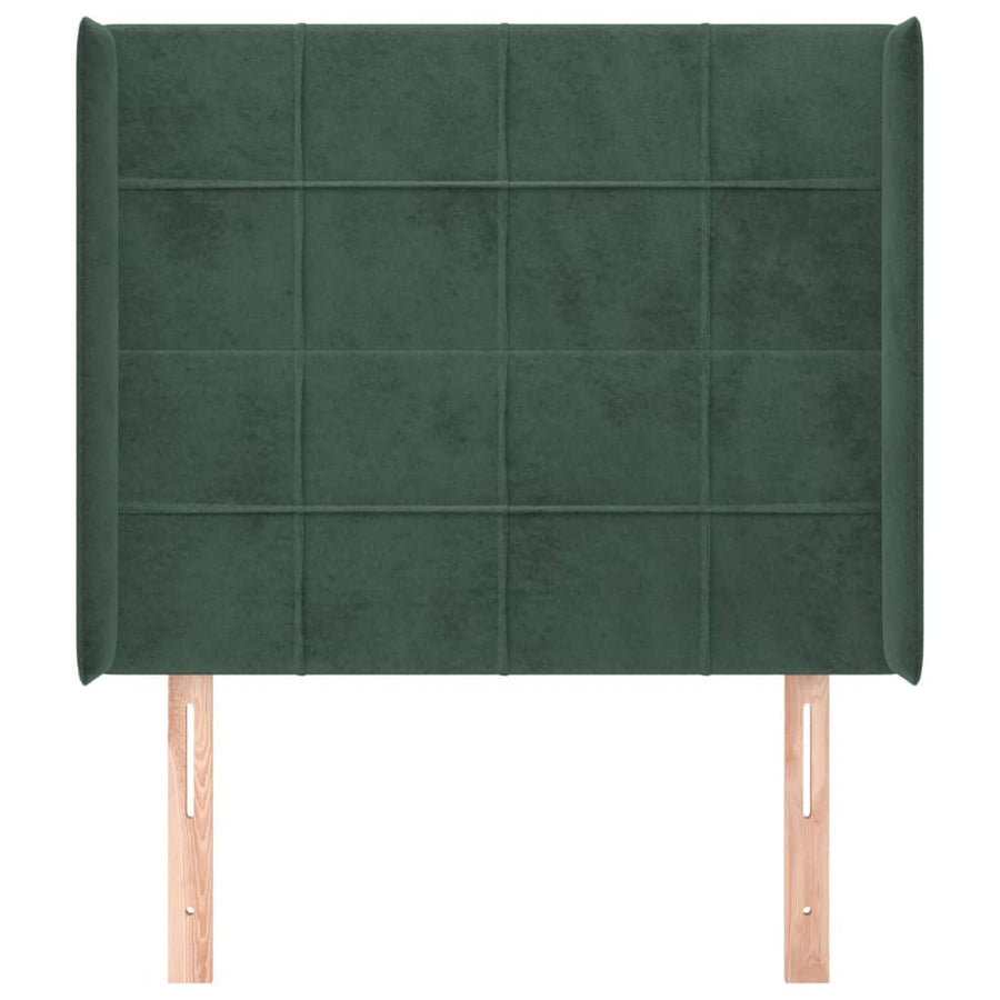 Hoofdbord Met Randen Fluweel Groen 83 x 16 x 118/128 cm
