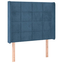Hoofdbord Met Randen Fluweel Blauw 83 x 16 x 118/128 cm