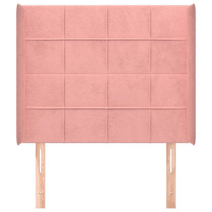 Hoofdbord Met Randen Fluweel 83 x 16 x 118/128 cm Roze