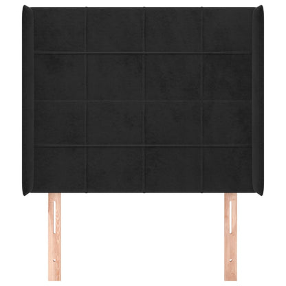 Hoofdbord Met Randen Fluweel 93 x 16 x 118/128 cm Zwart