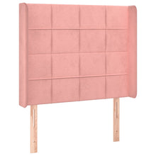 Hoofdbord Met Randen Fluweel 93 x 16 x 118/128 cm Roze