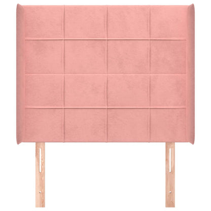 Hoofdbord Met Randen Fluweel 93 x 16 x 118/128 cm Roze