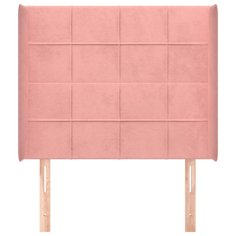 Hoofdbord Met Randen Fluweel 93 x 16 x 118/128 cm Roze