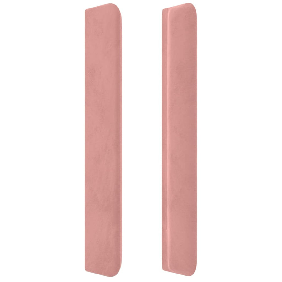 Hoofdbord Met Randen Fluweel 93 x 16 x 118/128 cm Roze