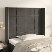 Hoofdbord 103x16x118/128 cm fluweel donkergrijs