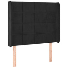 Hoofdbord Met Randen Fluweel 103 x 16 x 118/128 cm Zwart
