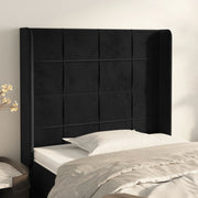 Hoofdbord fluweel zwart 103x16x118/128 cm