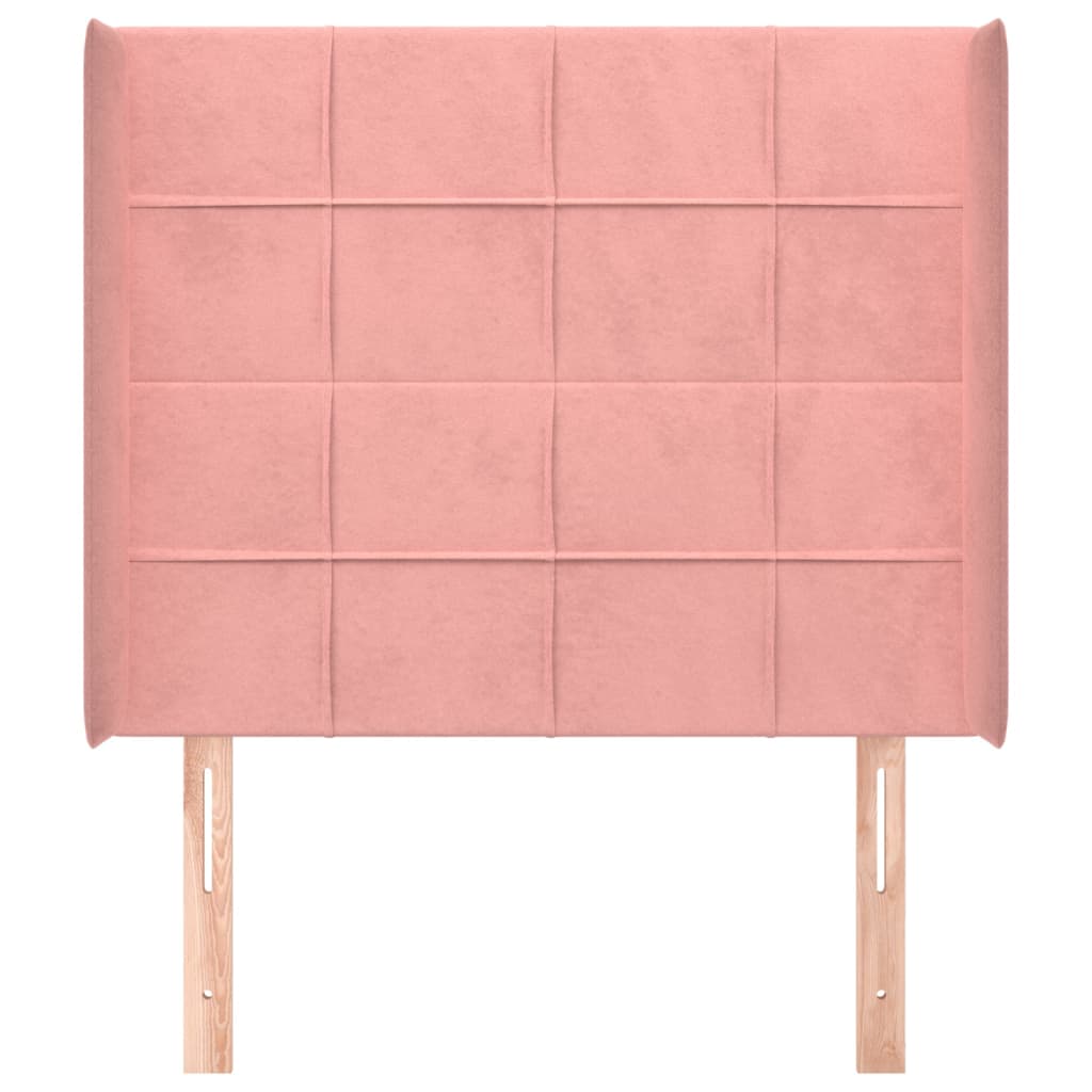Hoofdbord Met Randen Fluweel 103 x 16 x 118/128 cm Roze