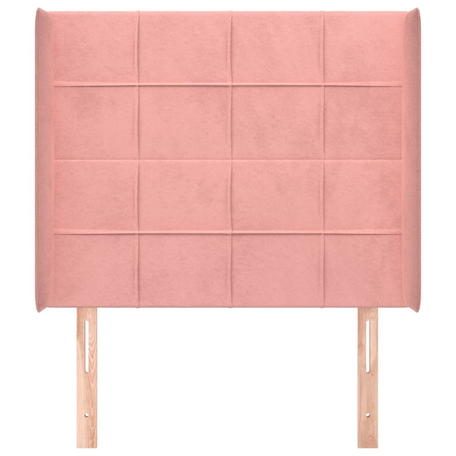 Hoofdbord Met Randen Fluweel 103 x 16 x 118/128 cm Roze