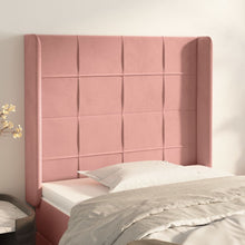 Hoofdbord Met Randen Fluweel 103 x 16 x 118/128 cm Roze