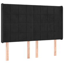 Hoofdbord Met Randen Fluweel 147 x 16 x 118/128 cm Zwart