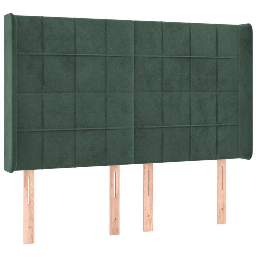 Hoofdbord Met Randen Fluweel 147 x 16 x 118/128 cm