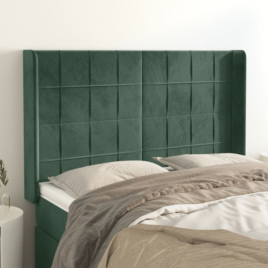 Hoofdbord Met Randen Fluweel 147 x 16 x 118/128 cm
