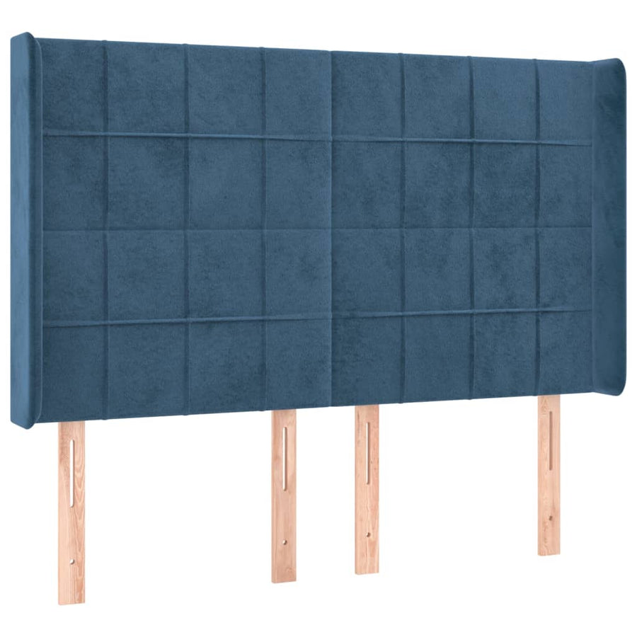 Hoofdbord Met Randen Fluweel 147 x 16 x 118/128 cm