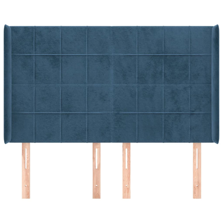 Hoofdbord Met Randen Fluweel 147 x 16 x 118/128 cm